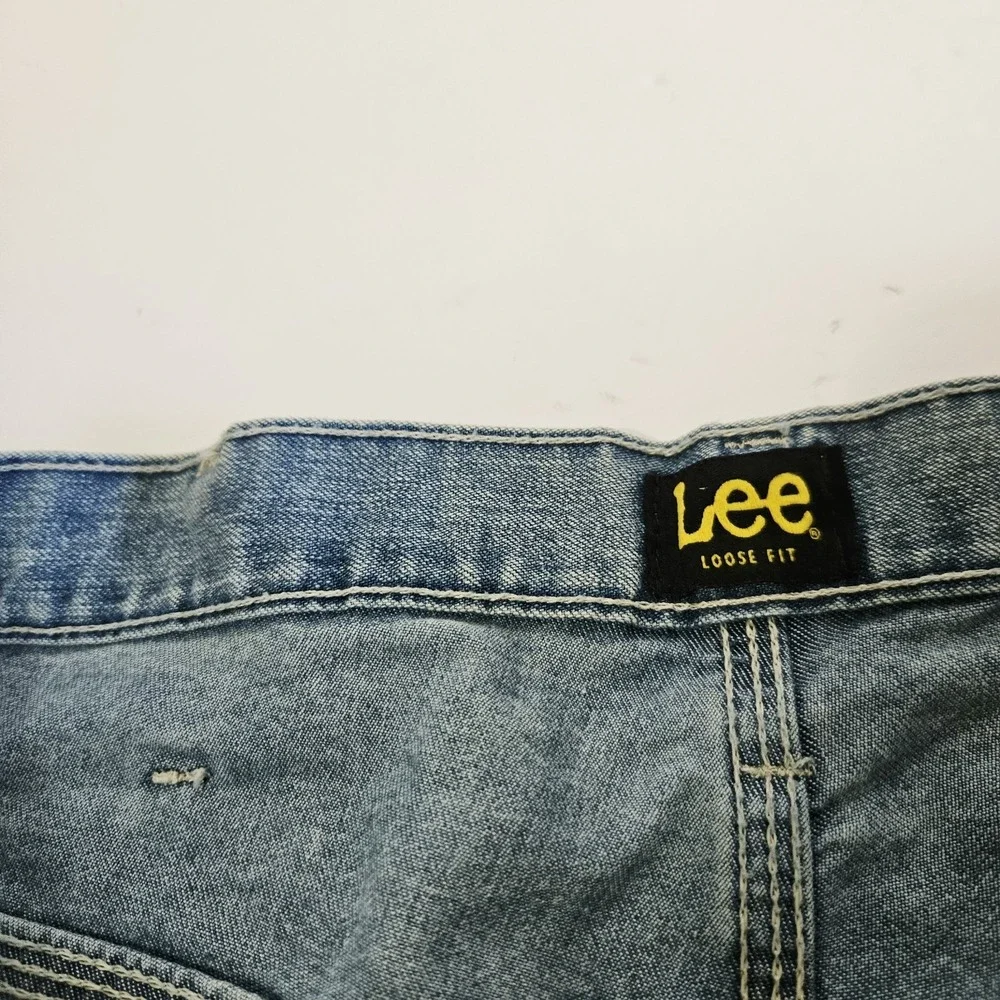 NWT Lee Men's Sz 34x30 Light Straight Leg Loose Fit Cargo Carpenter Denim Jeans